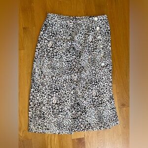 Madewell Floral Midi Skirt womens size 8 | wrap skirt with buttons | like new
